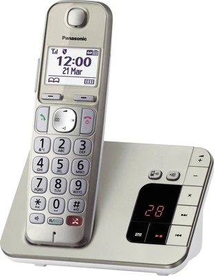 Panasonic Festnetz Telefon KX-TGE260GN Silber kabellos Dockingstation  B Ware - Bild 1 von 2