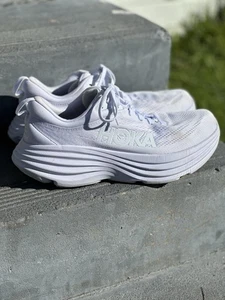 Hoka Shoes Womens US 10.5B Bondi 8 White Running Trainers Active 1127952 WWH - Bild 1 von 6