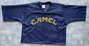 Camisa Jersey CAMEL Malla Para Hombres XL Recortada Cuadrada Azul Gusano de Seda Hecha en EE. UU. De Colección - Imagen 1 de 17