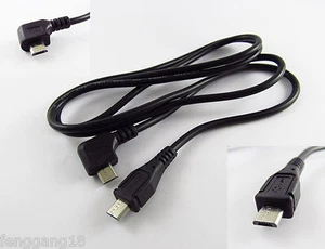 10x Micro 5 Pin USB Male Right Angle To Micro USB Extension Connector Cable Cord - Picture 1 of 5