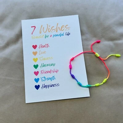 Pride Regenbogen Armband 7 Knoten - LGBTQ+ CSD Festival Schmuck - Bild 1 von 3