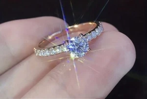 Cubic zirconia gold stainless steel ring - Picture 1 of 1