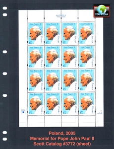 1/3 de descuento $18.00 Scott Value - 2005 POLONIA Muerte del Papa Juan Pablo II MNH NH UMM - Imagen 1 de 4