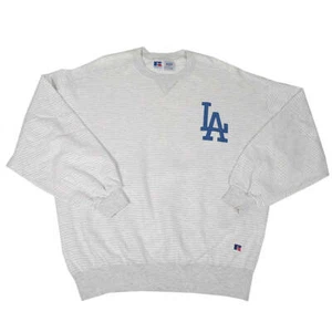 Vintage Russell Athletic LA Dodgers Stripe Made In USA Crewneck - XXL - Picture 1 of 4