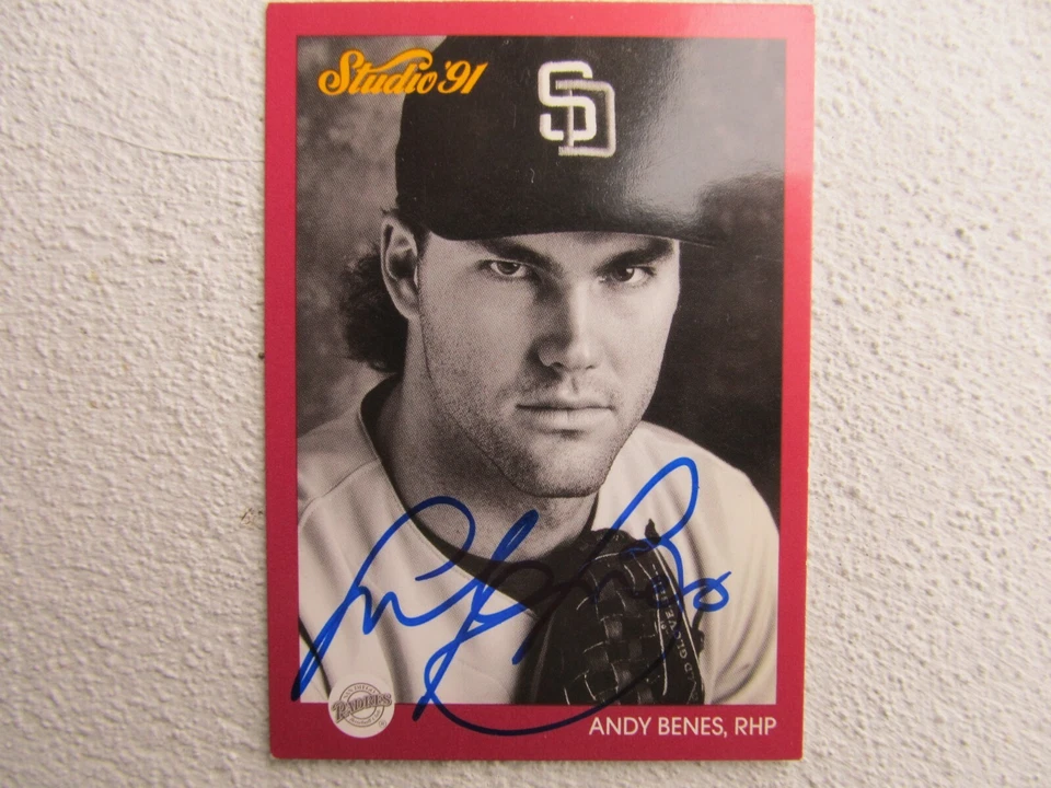 Padres Andy Benes Signed Autographed 1991 Leaf Studio Nr.Mint - Image 1 of 1