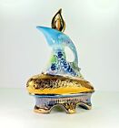 James Beam 1977 Grape Clusters Gold & Blue Decanter Hiller China Empty C494