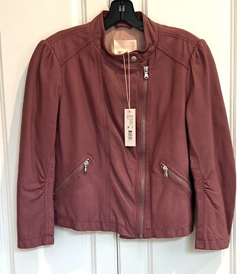 NWT Rebecca Taylor size 10 blusher pink garment washed leather moto jacket $950 - Image 1 of 4