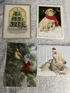 National Wild Life Association Menge 4 Weihnachts-/Weihnachtskarten mit Umschlägen - Bild 1 von 10