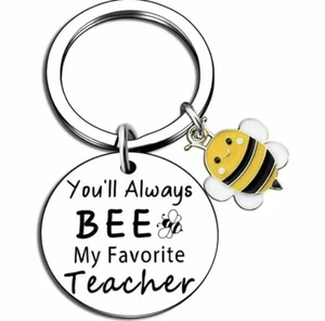 You’ll Always BEE My Favorite Teacher Keychain With White Gift Box - Picture 1 of 2