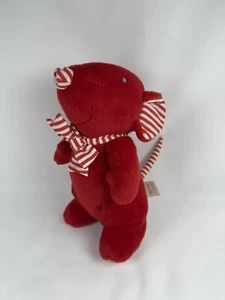 Mothercare Vintage RED Mouse Comforter Soft Toy Plush, Small Striped - Picture 1 of 6