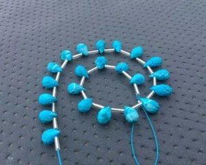 Magnificent quality Turquoise Gemstone 21 Piece Faceted Tear Drop Shape Briolete - Picture 1 of 5