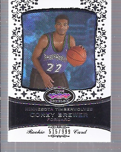 2007-08 Topps Echelon Timberwolves Basketball Card #75 Corey Brewer Rookie