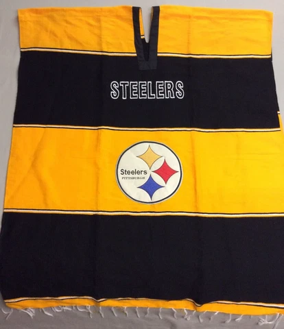 VINTAGE PITTSBURGH STEELERS FOOTBALL WARM TUNIC SHAWL BLANKET ADULT ONE SIZE Cover