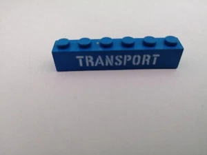 Lego alt bedruckter Stein 80 er Jahre. Text: * TRANSPORT * 6er Textbaustein - Bild 1 von 4