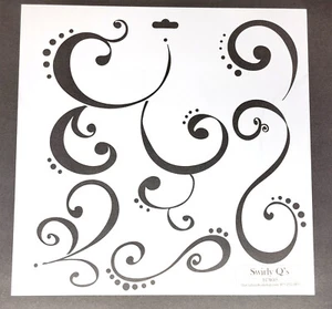RETIRED Crafter's Workshop 12x12 SWIRLY Q'S Template Scrapbook Page Stencil - Picture 1 of 1