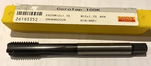 Sandvik CoroTap 100K E825 M12x1.75 6HX Hand Tap - Picture 1 of 5