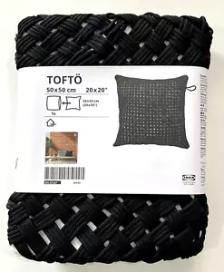 IKEA Tofto Cushion cover Black Net Pillow Case 20x20" Indoor/ Outdoor New - Picture 1 of 9