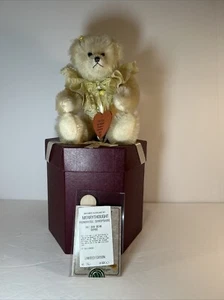 Merryought Daisy Arándano Sombrero Caja Oso Mohair Edición Limitada 36/1000 Reino Unido 1994 con Etiquetas - Imagen 1 de 15