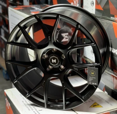 4 Pcs 19x8.5 +35 5x112 MFlow MFR1 Black Wheels 19" Rims For Audi A4 A5 VW Passat - Image 1 of 4