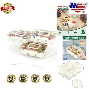 Multi-Compartment Serving Tray for Snacks, Nuts, and Fruits - Beige Elegance - Picture 1 of 9