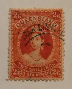 QUEENSLAND 2s 6d STAMP, 2 Shillings 6 Pence, Strong, Bright Colors, XF/S - Picture 1 of 2