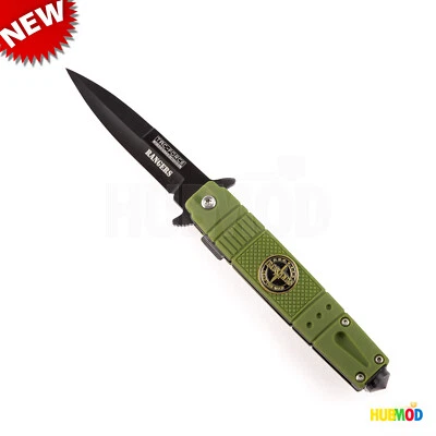 7.25" TAC-FORCE Rangers Spring Assist Folding Knife Rescue Tactical Stiletto - Image 1 of 4
