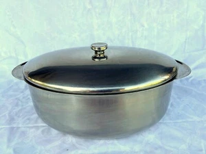 Calderoni Fratelli pentola Tegame Ovale con Maniglie 33 cm inox 18/10 - Foto 1 di 6