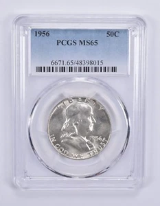 1956 Franklin Half Dollar MS65 PCGS Blue Label - Picture 1 of 5