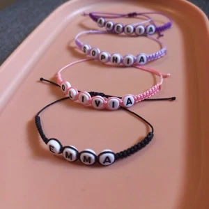 Personalised Bracelet, Custom Name Bracelet, Personalised Beaded Woven Bracelet - Picture 1 of 5