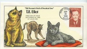 #2239 T. S. Eliot  COLLINS hand-painted cachet. Perfect!!! - Picture 1 of 1