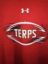 Under Armour University Of Maryland 2xl Xxl Mens Red Double-sided Graphic Tee 