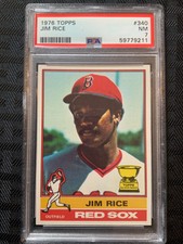 1976 TOPPS #340 JIM RICE -PSA 7 (NEAR MINT) - BOSTON RED SOX - HALL OF FAME