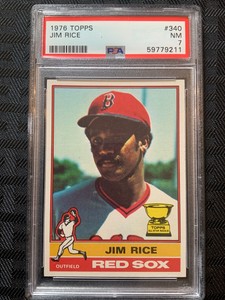 1976 TOPPS #340 JIM RICE -PSA 7 (NEAR MINT) - BOSTON RED SOX - HALL OF FAME