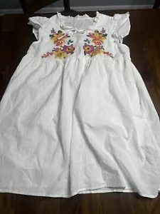 Cupshe Lined Short Sundress Beach Cover Up Size XL NWT White Embroidered - Picture 1 of 7