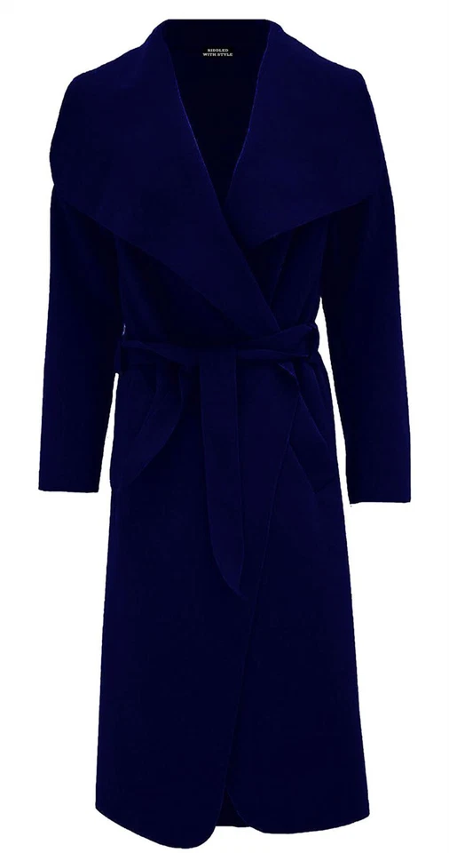 Women's Long Duster Jacket French Belted Trench Waterfall Coat Ladies Italian  - Image 1 of 2