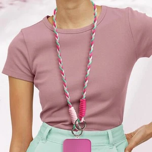 Avizar, Nylon geflochtene Handykette, ConnectStyle, 60cm, Fuchsienrot - Zdjęcie 1 z 6