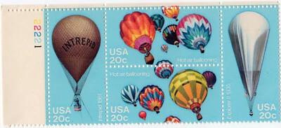 Scott #2032-2035 (2035a) Hot Air Balloons Plate Block of 4 Stamps - MNH P#2221 - Image 1 of 2
