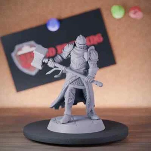 Knight Hammer Miniature Dungeons and Dragons Mini DnD 5e TTRPG Pathfinder - Picture 1 of 8