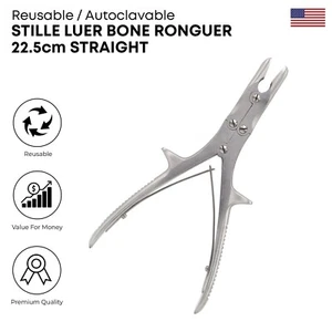 Instrumentos quirúrgicos rectos de acero inoxidable Stille Luer Bone Rongeur 22,5 cm - Imagen 1 de 2