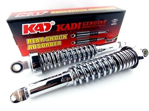 UNIVERSAL 365mm KAD CHROME REAR SHOCK ABSORBERS EYE TO CLEVIS HONDA SUZUKI ETC - Picture 1 of 4