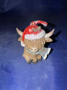 Grüner Schal Bauernhaus Highland Kuh Ornament - Bild 1 von 2