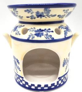 Yankee Candle Tealight Aceite Cera Tarta Calentador Quemador Azul Floral - ¿Cerámica Pulida? - Imagen 1 de 6