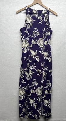 Vestido All That Jazz Vintage Talla 9/10 Rayón Limpieza en Seco Floral Púrpura Floral LEER Foto 1 de 4