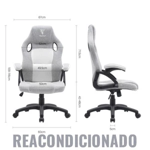 Tempest Discover Silla Gaming Gris/Blanca Tela Transpirable - Foto 1 di 1