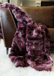 Coperta nuova con etichette Minky Couture Premium Cloud Windsor vino lusso grande 60x84 Pasqua - Foto 1 di 6