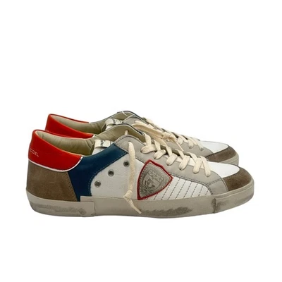 Sneakers Uomo Philippe Model Paris Pelle Bianca Dettagli Arancio art. PRLU XP08 - Immagine 1 di 4