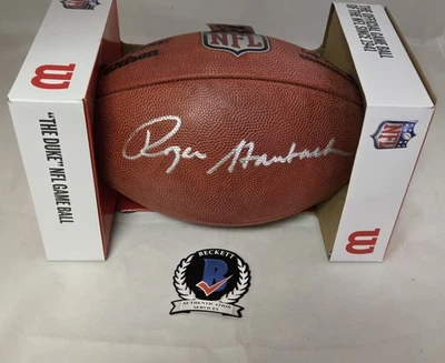 Roger Staubach Signed Official NFL Duke Football Beckett Auto Dallas Cowboys - Image 1 of 4