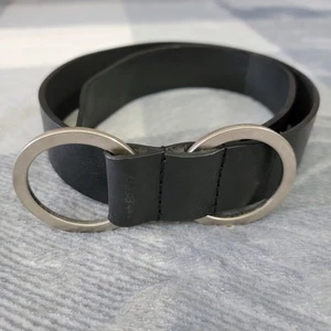 Calvin Klein Jeans Echtleder Schwarz Damen Gürtel Silber Ringe Small - Bild 1 von 7