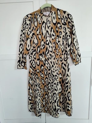 Vestido Nanette By Nanette Lepore Estampado Leopardo Elástico Manga Larga Talla L 10-12 Foto 1 de 4