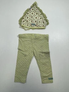 Naartjie Girls Green 100% Cotton Capri Legging Head Scarf 2Pc Set 3 - Picture 1 of 6